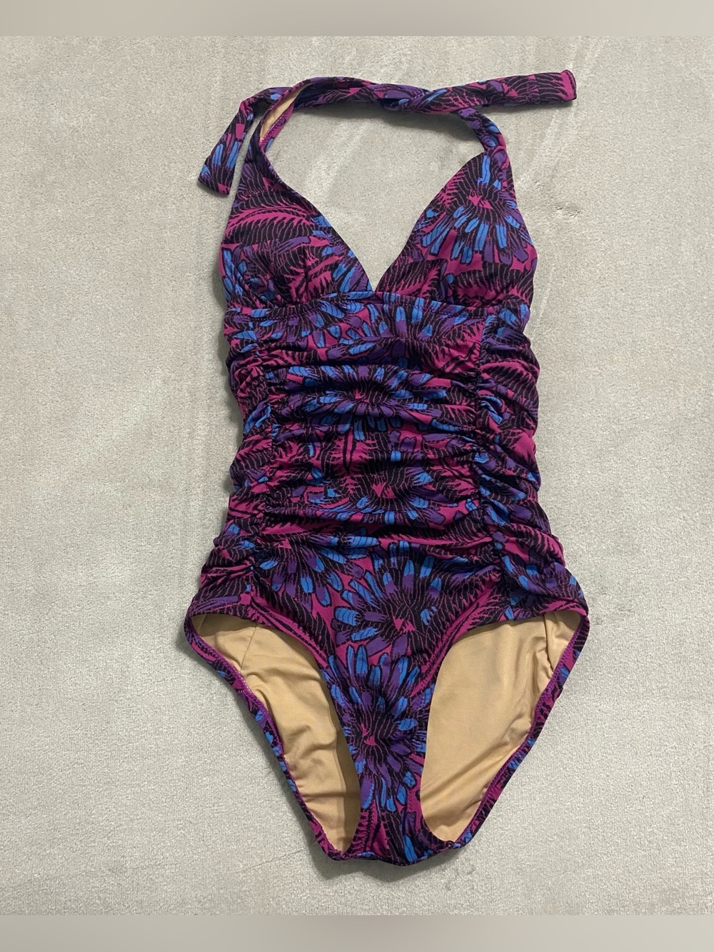 J Crew Ruched Halter One Piece Swimsuit size 00